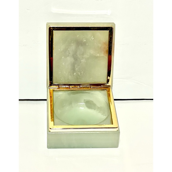 Genuine Alabaster Stone VTG Handcrafted Square Hinged Flower Trinket Box - Picture 6 of 7